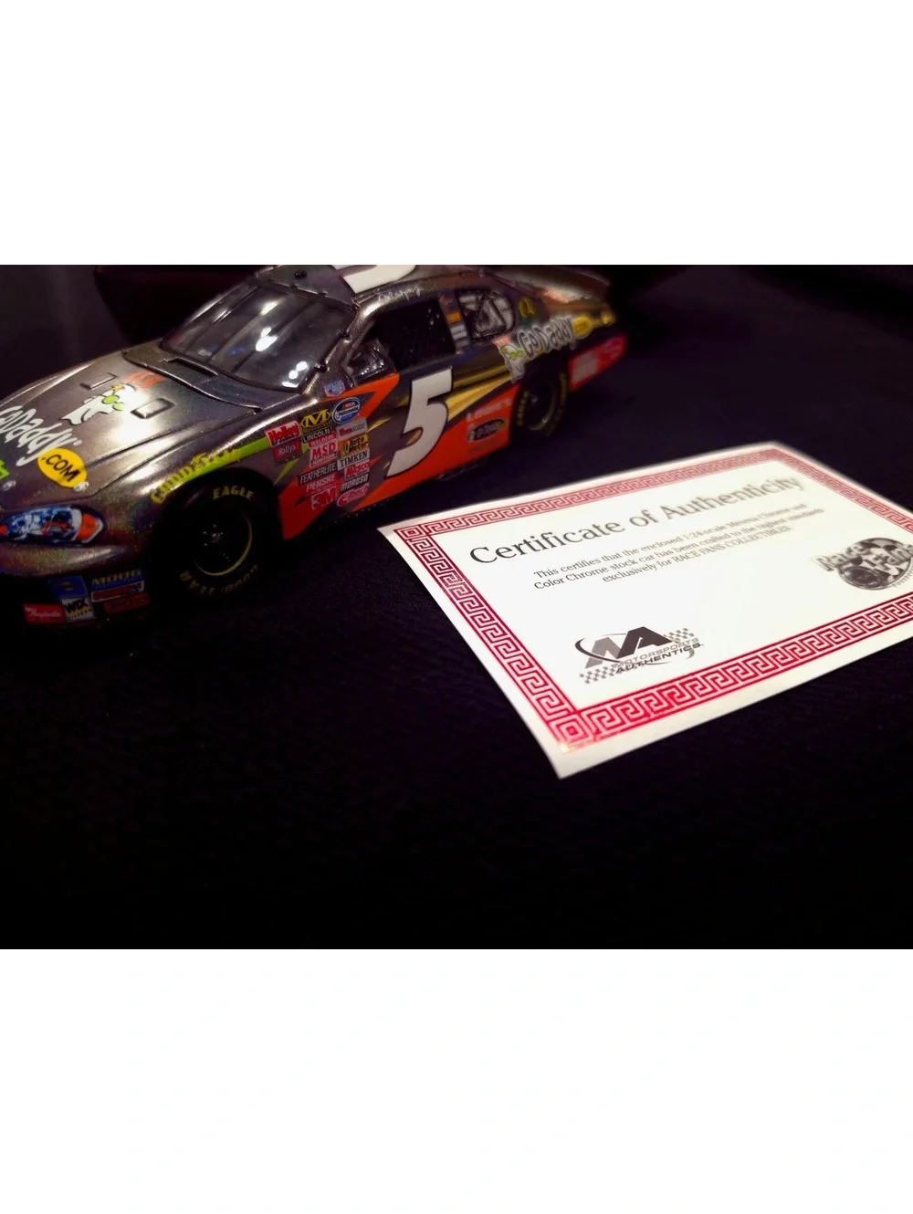 1:24 Scale Mesma Chrome and Color Chrome Stock Car with Certificate of Authentic